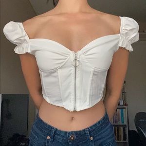 Cute, White Milkmaid Top